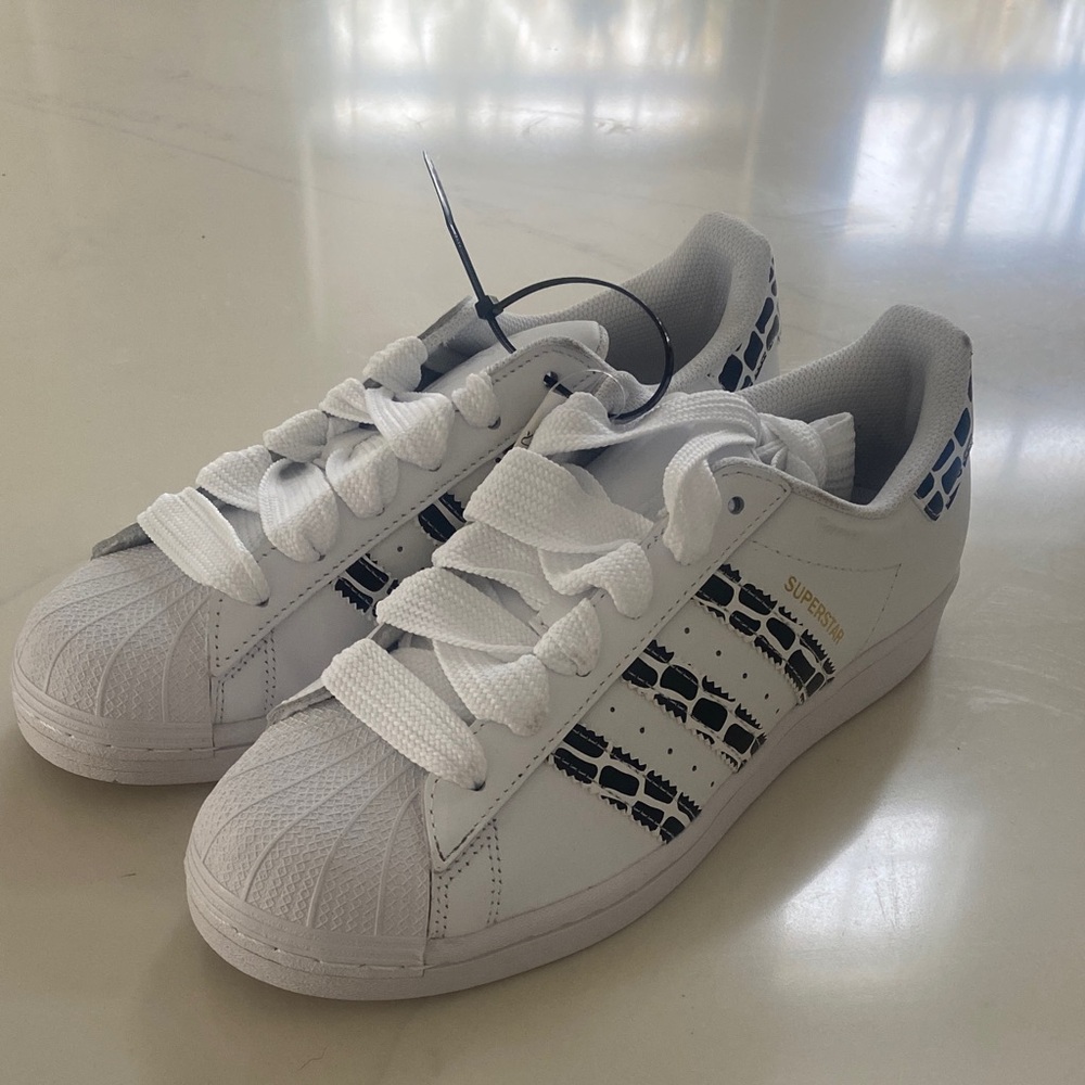 Adidas White and Black Superstar Shoes